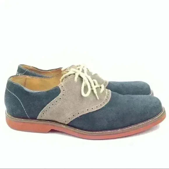 1901 mens flats size 11.5 navy blue gray suede